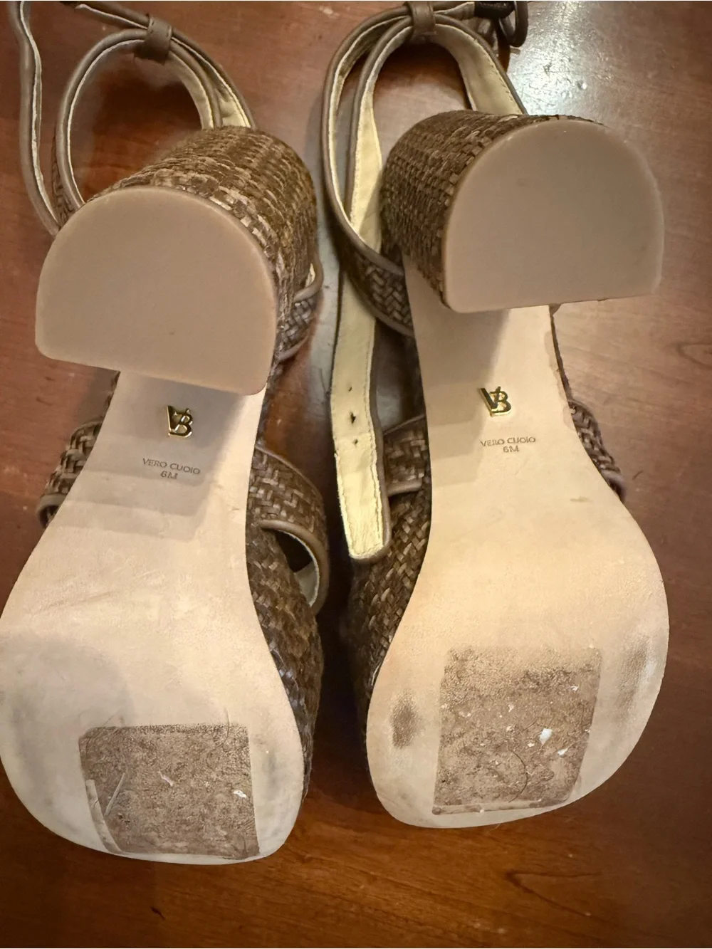 Veronica Beard Brown Woven Platform Sandals